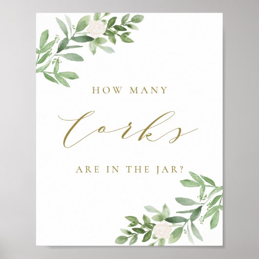 Greenery Gold hoeveel kurken in het Jar Game zitte Poster (Voorkant)