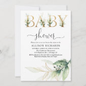 Greenery Gold laat genderneutraal baby shower acht Kaart (Voorkant)