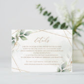 Greenery Gold laat geometrische trouwdetails achte Kaart (Staand voorkant)