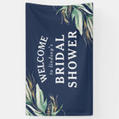 Greenery Gold laat marineblauw Vrijgezellenfeest a Spandoek (Verticaal)