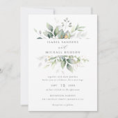 Greenery Gold laat Waterverf Foliage Modern Kaart (Voorkant)