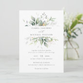 Greenery Gold laat Waterverf Foliage Modern Kaart (Staand voorkant)