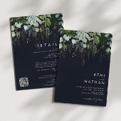 Greenery Gold Leaf | Donkere marine in één QR-code Kaart