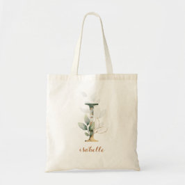 Greenery Gold Leaf Foliage Specialized Letter "I" Tote Bag