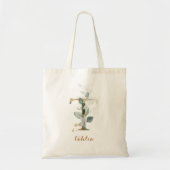 Greenery Gold Leaf Foliage Specialized Letter "T" Tote Bag (Voorkant)