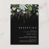Greenery & Gold Leaf | Ontvangst van zwarte bruilo Informatiekaartje (Voorkant)