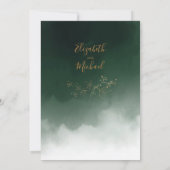 Greenery Gold Leaves Branch Waterverf Wedding Kaart (Achterkant)