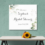 Greenery Gold Leaves Vrijgezellenfeest Welkomstbor Poster<br><div class="desc">Greenery Gold Leaves Vrijgezellenfeest Welkomstteken voor de bruid om te worden. Verschillende groen, waterverf geschilderde bladeren en faux gouden folie planten elegant en trendy vrijgezellenfeest bord. Deze elegante, groene en gouden waterverf botanische trendy bruiloft vrijgezellenfeest is een lijst voor je trouwgegevens met een grens van pure pastelbladeren met waterverf bladeren...</div>