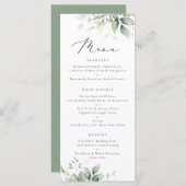Greenery Gold Leaves Waterverf Eucalyptus Wedding Menu (Voorkant / Achterkant)