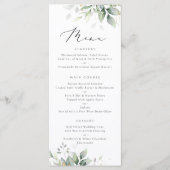 Greenery Gold Leaves Waterverf Eucalyptus Wedding Menu (Voorkant)
