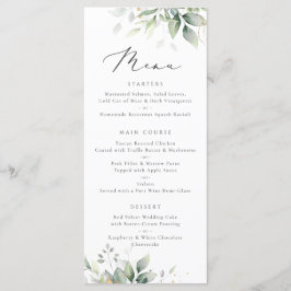 Greenery Gold Leaves Waterverf Eucalyptus Wedding Menu
