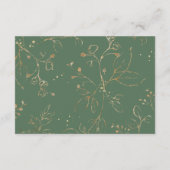 Greenery Gold Leaves Wedding Reception Details Informatiekaartje (Achterkant)