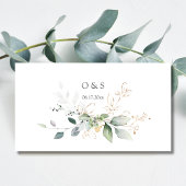 Greenery Gold Leaves Wedding Table Plaatskaartje