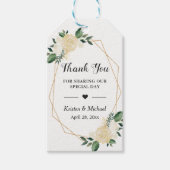 Greenery Gold Lijst Floral Wedding Favor Hartelijk Cadeaulabel (Voorkant)