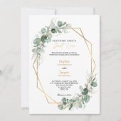 Greenery Gold Lijst Simple Niets Fancy Weddenschap Kaart (Voorkant)
