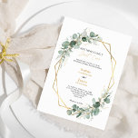 Greenery Gold Lijst Simple Niets Fancy Weddenschap Kaart<br><div class="desc">Dit grove gouden lijst is eenvoudig niets fancy huwelijksuitnodigingen. Het ontwerp is eenvoudig te mengen en coördinerende stijlen in zwart-wit aan te passen, met delicate groene elementen die een grijze bloei mogelijk maken rond eenvoudige, geavanceerde typografie en een prachtig, minimaal kalligrafiescript. De waterverf eucalyptus en andere botanische bladeren zijn prachtig...</div>