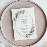 Greenery Gold Lijst Simple Wedding Details Informatiekaartje<br><div class="desc">Dit grove gouden lijst met eenvoudige trouwdetails is een behuizingskaart met een eenvoudige mix en een combinatie van coördinerende stijlen in zwart-wit met delicate grijze elementen, waardoor je een fraaie bloei kunt opbouwen rond eenvoudige, geavanceerde typografie en een prachtig, minimaal kalligrafiescript. De waterverf eucalyptus en andere botanische bladeren zijn prachtig...</div>
