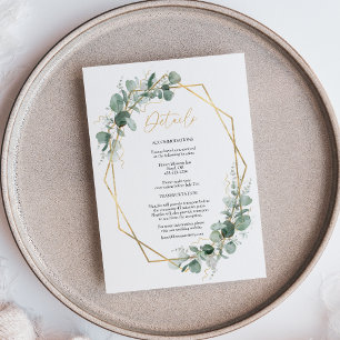Greenery Gold Lijst Simple Wedding Details Informatiekaartje