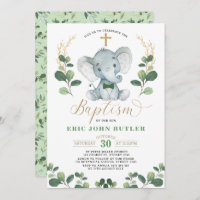 Greenery Gold Little Man Elephant Bowtie Doop