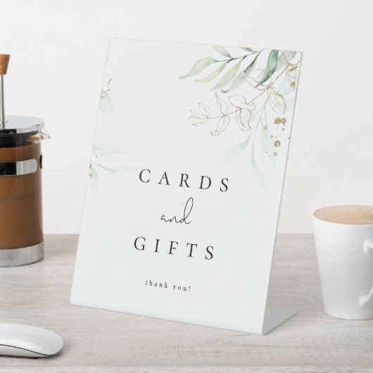  Greenery Gold Modern Cards en Gifts  Reclamebord Met Voetstuk (Insitu)
