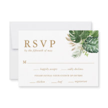Greenery Gold Modern Tropical Wedding