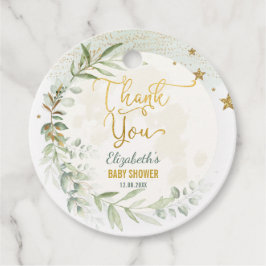 Greenery Gold Moon Twinkle Little Star Baby shower Bedankjes Labels