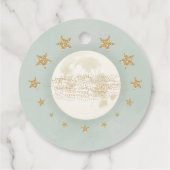 Greenery Gold Moon Twinkle Little Star Baby shower Bedankjes Labels (Achterkant)