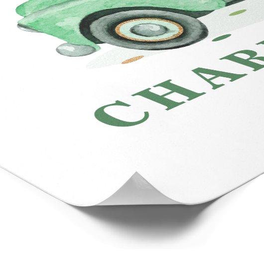 Greenery Gold Oerwoud Safari Animals Baby shower S Poster (Hoek)