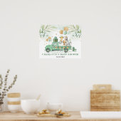 Greenery Gold Oerwoud Safari Animals Baby shower S Poster (Keuken)