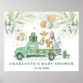 Greenery Gold Oerwoud Safari Animals Baby shower S Poster (Voorkant)