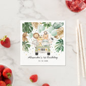 Greenery Gold Oerwoud Safari Animals Wild Birthday Servet (Insitu)