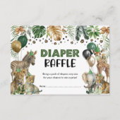 Greenery Gold Oerwoud Safari Balloons Luier Raffle Informatiekaartje (Voorkant)
