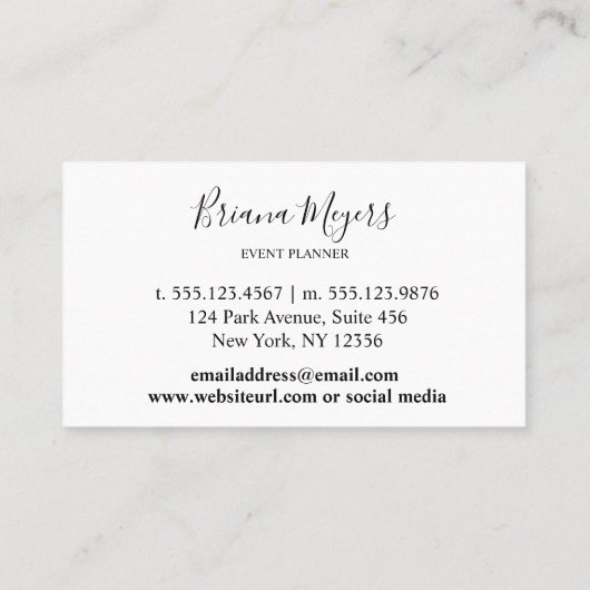 Greenery Gold Palm Leaves Tropical Visitekaartje (Achterkant)