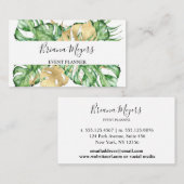 Greenery Gold Palm Leaves Tropical Visitekaartje (Voorkant / Achterkant)