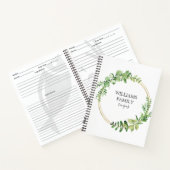 Greenery Gold Personalized Family Recipbook Notitieboek (Binnen)