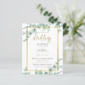 Greenery Gold PHOTO Wedding Invite BUDGET (Staand voorkant)