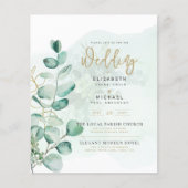 Greenery Gold PHOTO Wedding Invite BUDGET Flyer (Voorkant)