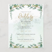 Greenery Gold PHOTO Wedding Invite BUDGET Flyer (Voorkant)