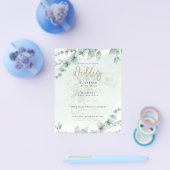 Greenery Gold PHOTO Wedding Invite BUDGET Flyer (Enkel)