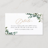 Greenery Gold QR Code Wedding Enclosure Card Visitekaartje (Voorkant)
