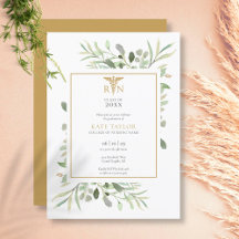 Greenery Gold RN Nursing Graduation Party