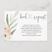 Greenery gold roze book request books for baby enc informatiekaartje (Voorkant)