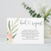 Greenery gold roze book request books for baby enc informatiekaartje (Staand voorkant)