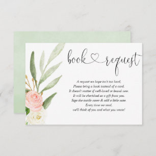 Greenery gold roze book request books for baby enc informatiekaartje