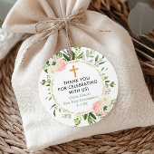 Greenery Gold roze elegant eerste communiqué bapti Bedankjes Labels