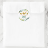 Greenery Gold Safari Animal Birthday Ronde Sticker (Tas)