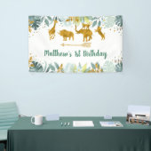 Greenery Gold Safari Animal Birthday Spandoek (Beurs)