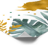 Greenery Gold Safari Animal Birthday Welkom Poster (Hoek)