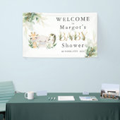 Greenery Gold Safari Animal Drive by Baby shower Spandoek (Beurs)