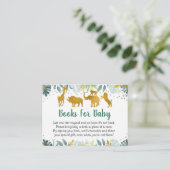 Greenery Gold Safari Baby shower Book Request Informatiekaartje (Staand voorkant)